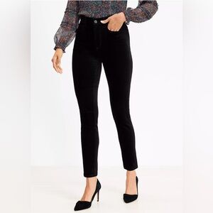 NWT LOFT Velvet Skinny Pants, Black, 28